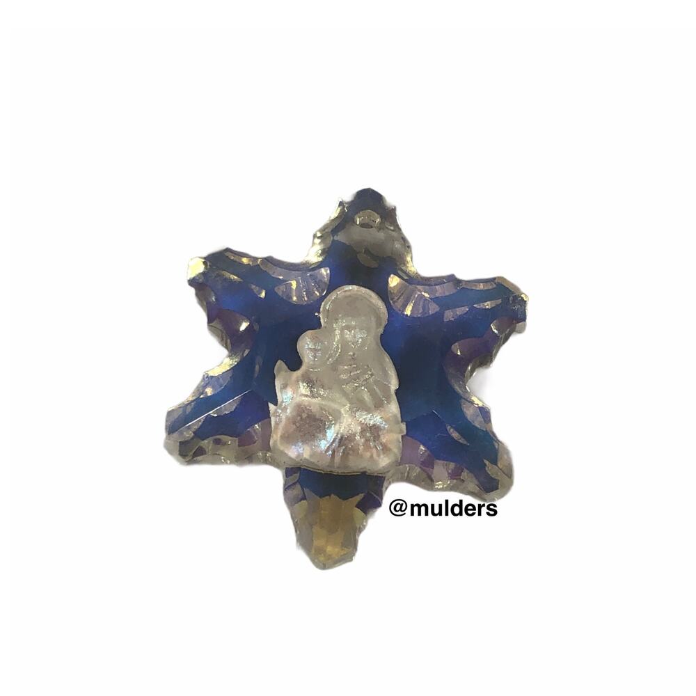 Vintage Christmas Mary & Jesus Star Pendant for Necklace